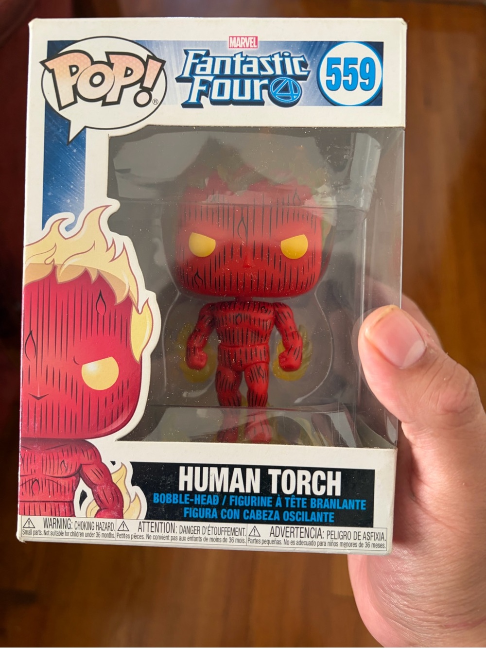 Funko Marvel Fantastic Four #559 Human Torch – Red Bobble-Head Toy
